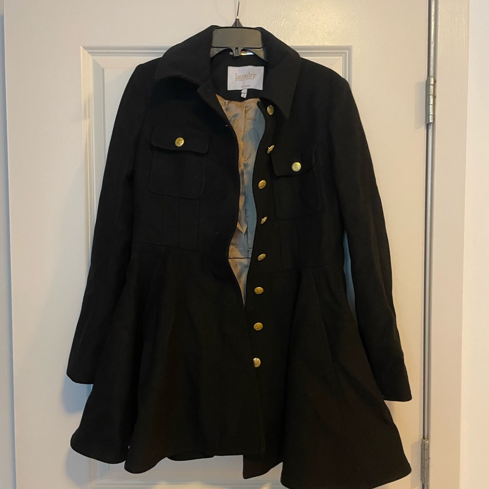 Stunning overcoat- long peplum style